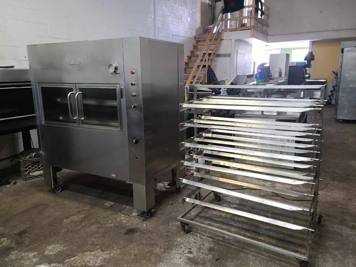 Custom-made gas rotisserie